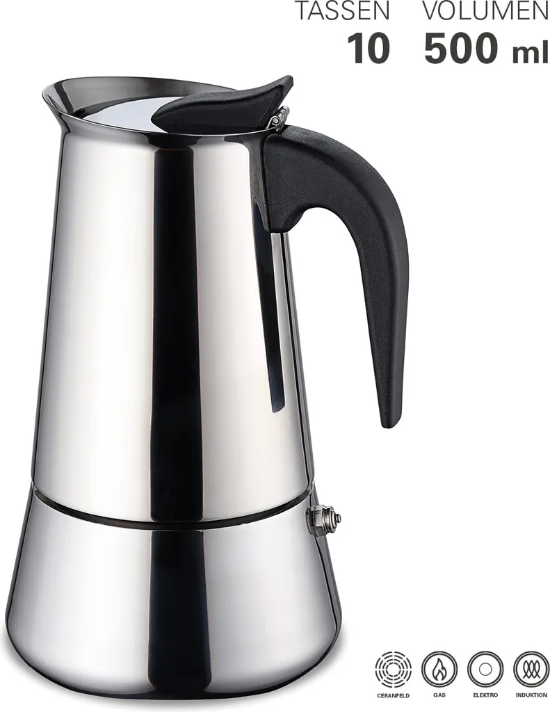 Weis 16979 Espressokocher 9 Tassen, Silber 2 Weis 16979 Espressokocher 9 Tassen, Silber – Bild 2