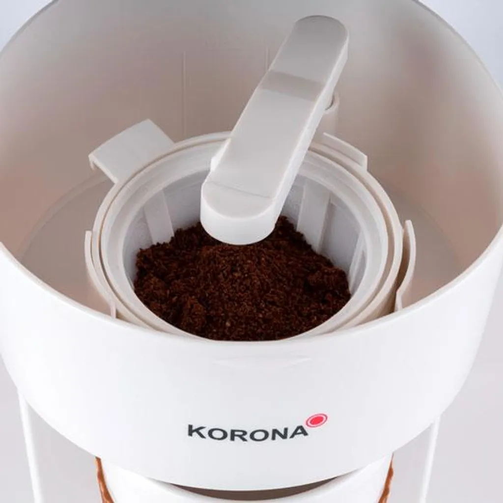 KORONA Kaffee To Go Kaffeemaschine Braun/Weiß Mit Becher 3 KORONA Kaffee To Go Kaffeemaschine Braun/Weiß Mit Becher – Bild 3