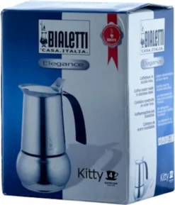 Bialetti Kitty 0,23 L Schwarz, Edelstahl - Italienische Kaffeemaschinen (0,23 L, Schwarz, Edelstahl, 4 Tassen, Edelstahl, Kitty, 1 Stück(e)) -De’Longhi Verkaufsgeschäft 0f4a0ff80fd956b33d5a8166f0094dfc