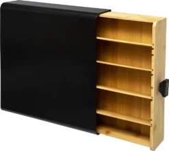 5five Simply Smart Aufbewahrungsbox Kaffe Kapsel Modern Metall Bambus Schwarz/braun 7,5cm X 33cm X 31cm -De’Longhi Verkaufsgeschäft 10b8852c187937d4f1b5a344fd852989