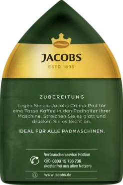 Jacobs Crema Pads | 16 Senseo Kompatible Kaffeepads -De’Longhi Verkaufsgeschäft 122483b1d06bda844f2a6877199a5b2d