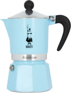 Bialetti Rainbow, Italienische Espresso-Kaffeemaschine, Aluminium, 3 Tassen, Blau -De’Longhi Verkaufsgeschäft 174ee72e6530517b7fadd7e18233d78e