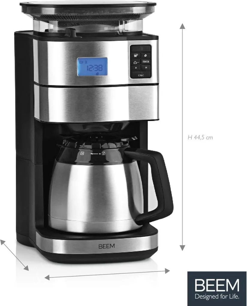 BEEM FRESH-AROMA-PERFECT II Filterkaffeemaschine Mit Mahlwerk - Thermo Kaffeemaschine Filterkaffeemaschine 10 Tassen Timer Thermoskanne Edelstahl 14 BEEM FRESH-AROMA-PERFECT II Filterkaffeemaschine Mit Mahlwerk - Thermo Kaffeemaschine Filterkaffeemaschine 10 Tassen Timer Thermoskanne Edelstahl – Bild 14