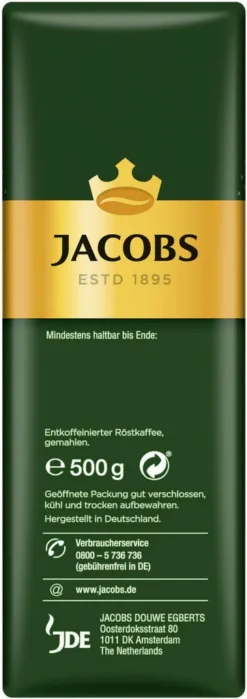 JACOBS Filterkaffee Krönung Entkoffeiniert 6 X 500 G Pulver- Röstkaffee Gemahlen -De’Longhi Verkaufsgeschäft 1dd7fa501107f35300daee507b089713