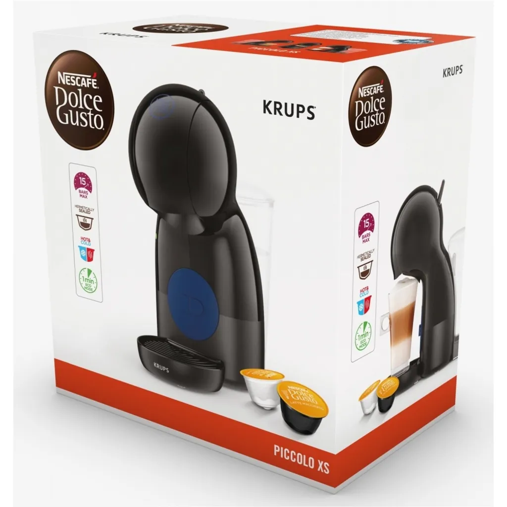Krups Kaffeekapselmaschinen Nescafe Dolce Gusto Piccolo XS, Farbe:Schwarz/Blau, KP 1A01 7 Krups Kaffeekapselmaschinen Nescafe Dolce Gusto Piccolo XS, Farbe:Schwarz/Blau, KP 1A01 – Bild 7