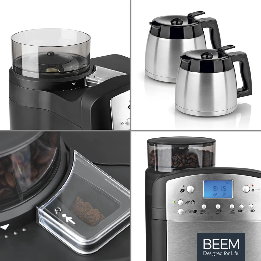 BEEM FRESH-AROMA-PERFECT Filterkaffeemaschine Mit Mahlwerk - Thermo | 2 Isolierkannen Kaffeemaschine Mahlwerk Timer 2x Thermoskanne Filterkaffeemaschine Kaffeeautomat 2 BEEM FRESH-AROMA-PERFECT Filterkaffeemaschine Mit Mahlwerk - Thermo | 2 Isolierkannen Kaffeemaschine Mahlwerk Timer 2x Thermoskanne Filterkaffeemaschine Kaffeeautomat – Bild 2