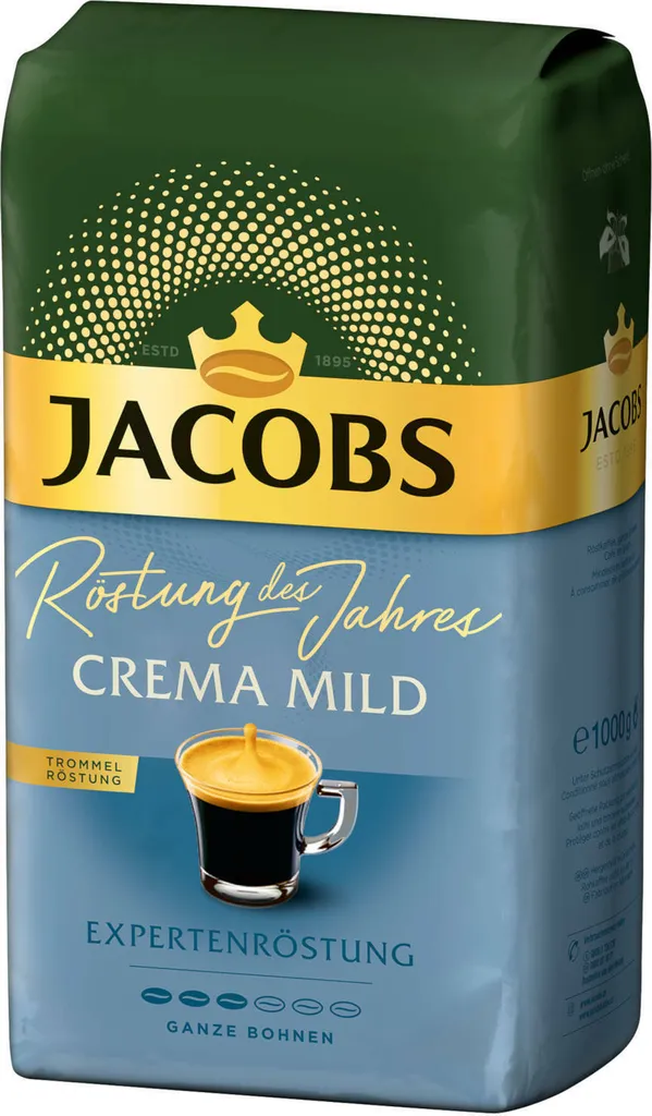 JACOBS Kaffeebohnen Expertenröstung Crema Mild Röstung Des Jahres 2x1 Kg Bohnen 4 JACOBS Kaffeebohnen Expertenröstung Crema Mild Röstung Des Jahres 2x1 Kg Bohnen – Bild 4
