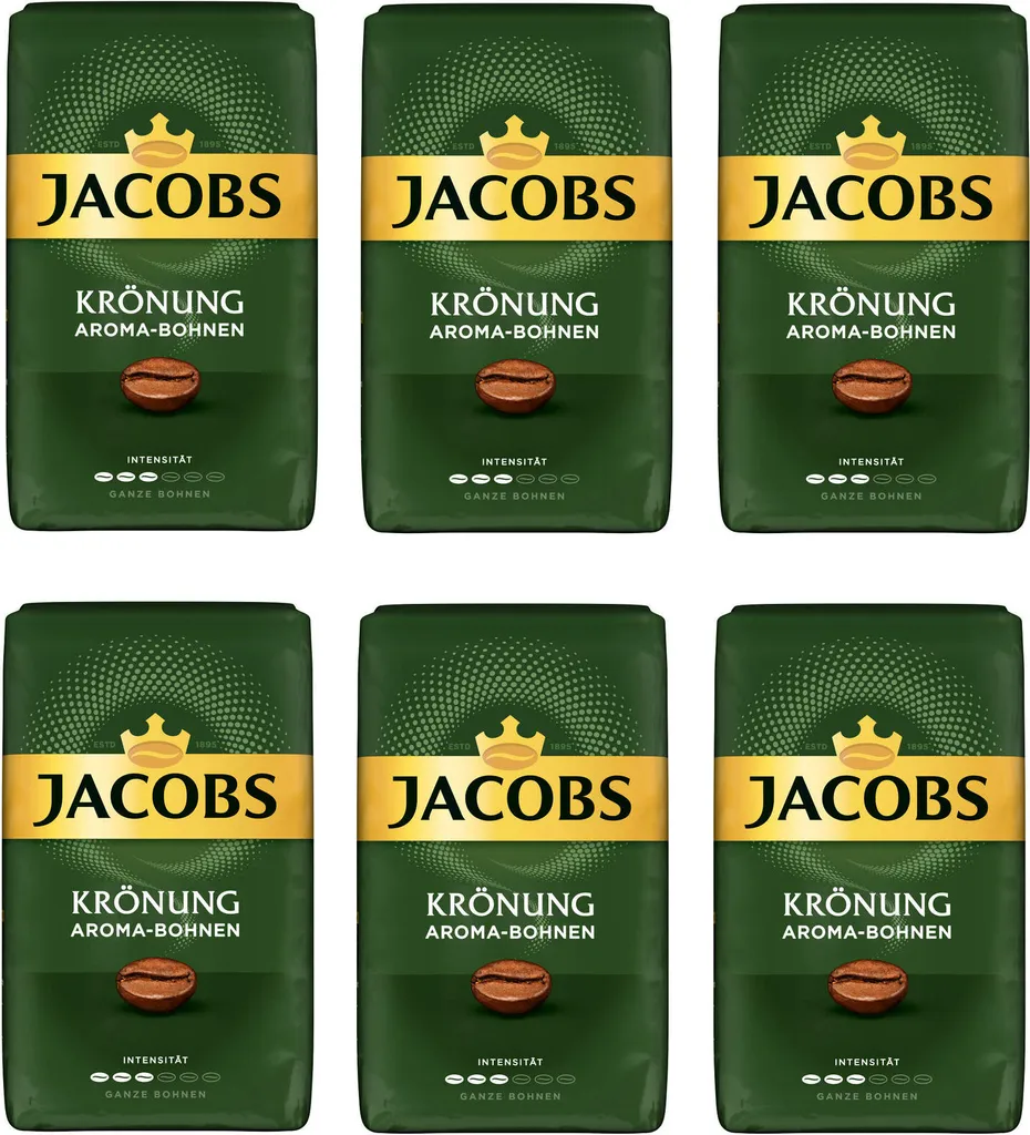JACOBS Kaffeebohnen Krönung Aroma-Bohnen 6x500g Ganze Kaffee Bohnen Geröstet 1 JACOBS Kaffeebohnen Krönung Aroma-Bohnen 6x500g Ganze Kaffee Bohnen Geröstet