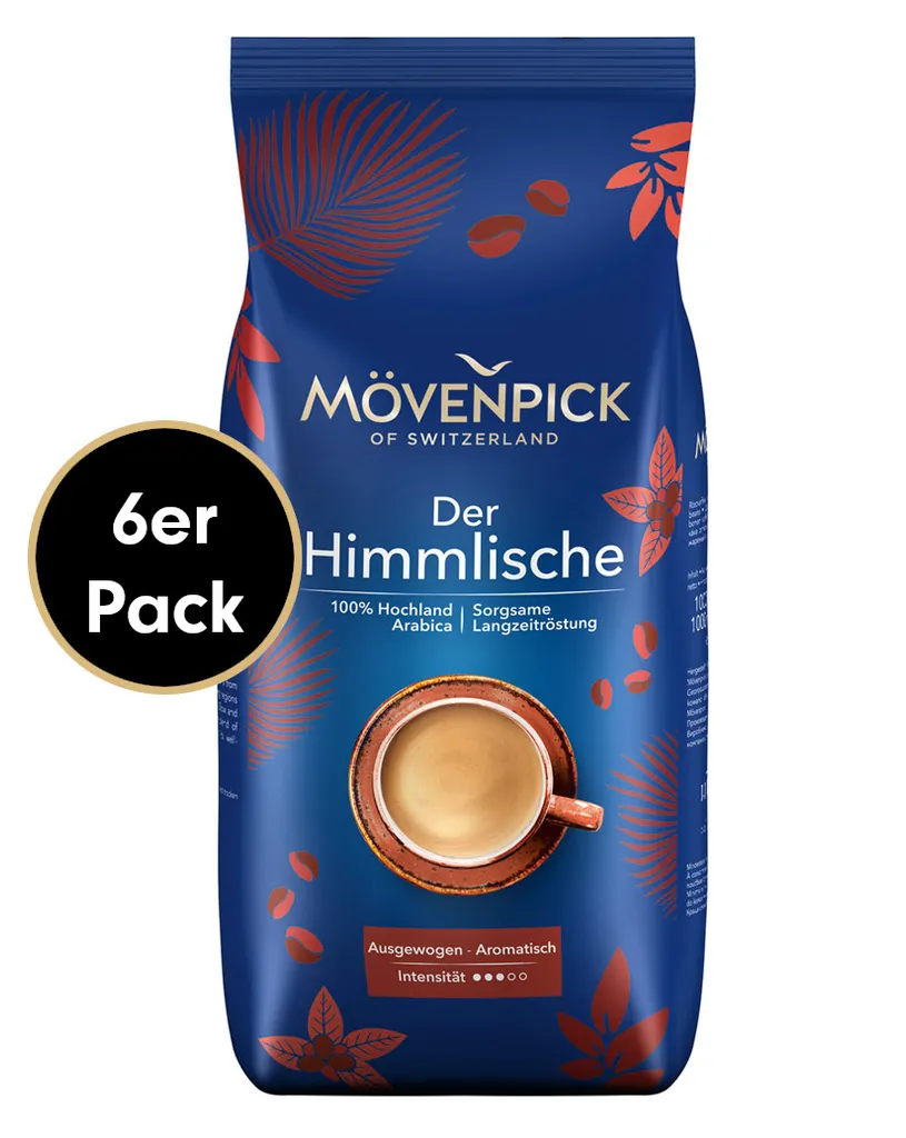Kaffee-Sparpaket DER HIMMLISCHE Von Mövenpick, 6x1000g Bohnen 1 Kaffee-Sparpaket DER HIMMLISCHE Von Mövenpick, 6x1000g Bohnen