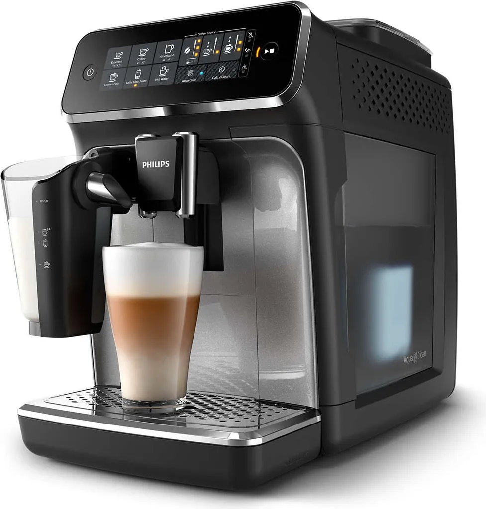 Philips Kaffeevollautomat 3200 Series, 5 Kaffeespezialitäten, LatteGo Milchsystem, Touchdisplay, Schwarz (EP3246/70) 2 Philips Kaffeevollautomat 3200 Series, 5 Kaffeespezialitäten, LatteGo Milchsystem, Touchdisplay, Schwarz (EP3246/70) – Bild 2