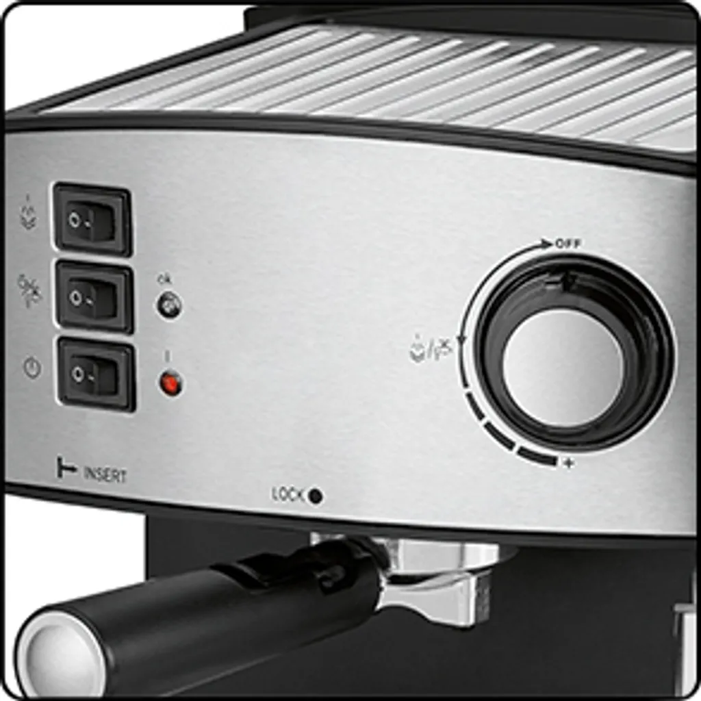 Clatronic ES 3643 Espresso- Und Cappuccino-Automat, 15 Bar Pumpdruck, Tassenvorwärmfunktion, Mit Aufschäum- Und Heißwasserfunktion 7 Clatronic ES 3643 Espresso- Und Cappuccino-Automat, 15 Bar Pumpdruck, Tassenvorwärmfunktion, Mit Aufschäum- Und Heißwasserfunktion – Bild 7