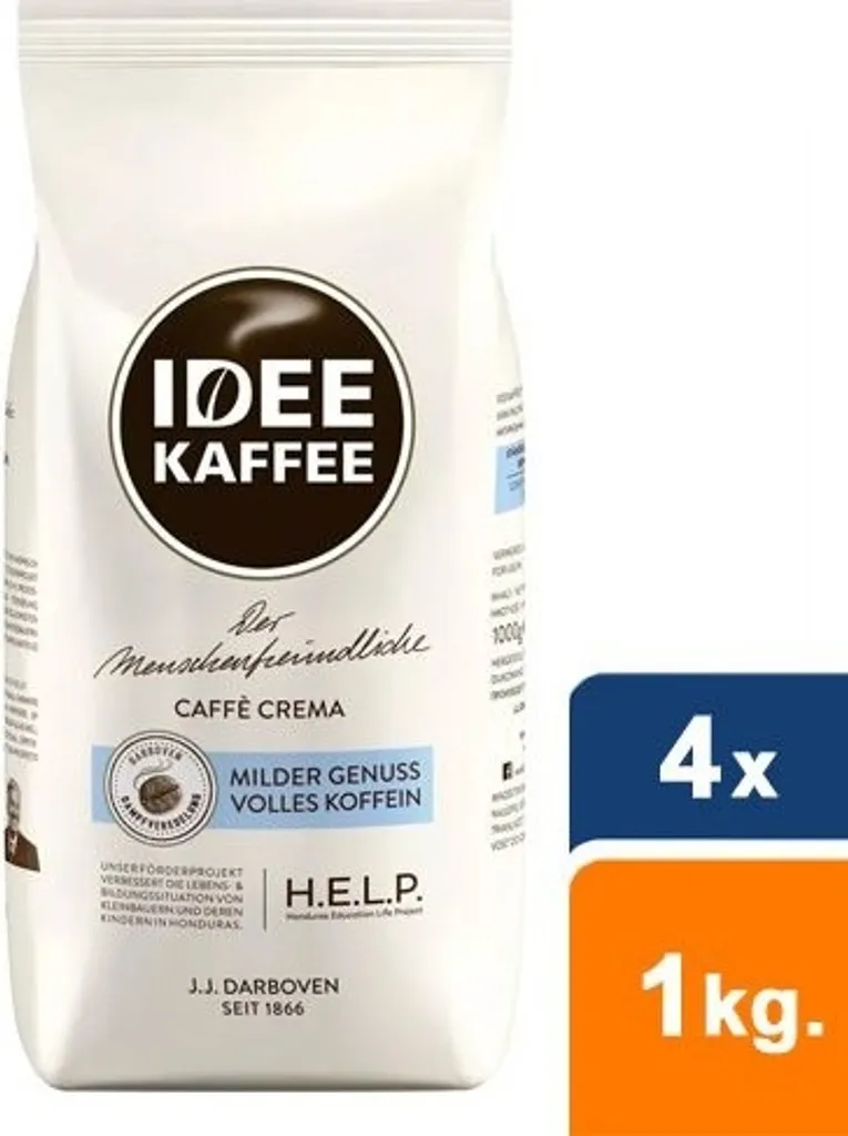 Idee Kaffee - Caffè Crema Bohnen - 4x 1kg 1 Idee Kaffee - Caffè Crema Bohnen - 4x 1kg