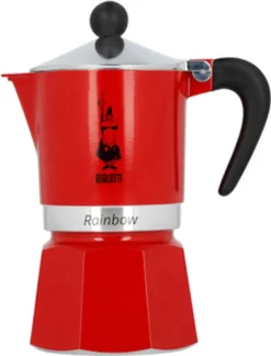 Bialetti Rainbow, Italienische Espresso-Kaffeemaschine, Aluminium, 3 Tassen, Rot -De’Longhi Verkaufsgeschäft 4d2a38199c8697e5c2925b4a4ac8aafd