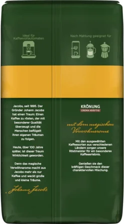 JACOBS Kaffeebohnen Krönung Crema Kräftig 2 X 1kg Ganze Kaffee Bohnen + 1 Aluminium Dose Im Barista-Design -De’Longhi Verkaufsgeschäft 4d508ba7fc143066fb56757abdde1bae 1
