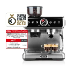 BEEM ESPRESSO-GRIND-PROFESSION Espresso-Siebträgermaschine Mit Mahlwerk - 15 Bar Espressomaschine Siebträger Maschine Barista Kaffee Mahlwerk Milchaufschäumer -De’Longhi Verkaufsgeschäft 5727d4cd30cb9b380c4897a58f40c36c