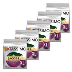 TASSIMO Jacobs Caffè Crema Intenso XL 5er Pack T Discs Kapseln 5 X 16 Getränke -De’Longhi Verkaufsgeschäft 614461b4610f83107af3ccf6a5005537