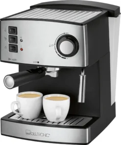 Clatronic ES 3643 Espresso- Und Cappuccino-Automat, 15 Bar Pumpdruck, Tassenvorwärmfunktion, Mit Aufschäum- Und Heißwasserfunktion