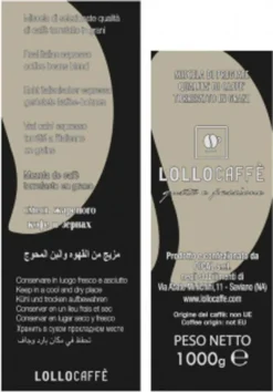Kaffeebohnen Espresso Schwarz Lollo Caffè 1 Kg X 6 - Lollo Caffè -De’Longhi Verkaufsgeschäft 621aeacd881e77e5eeffa0f6f1d8fded