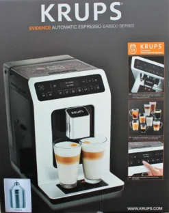 Krups EA891D Evidence Kaffeevollautomat - 2,3L, OLED-Bedienfeld Mit Touchcreen, Edelstahl-Kegelmahlwerk 1450W, Metall