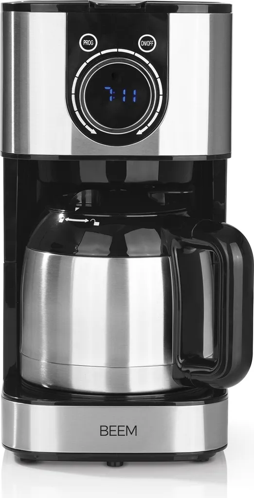 BEEM FRESH-AROMA-SWITCH Filterkaffeemaschine - Thermo Edelstahl 1 L Thermoskanne Bedienrad 24h-Timer 800 W Für 4-8 Tassen Kaffeemaschine Timer 2 BEEM FRESH-AROMA-SWITCH Filterkaffeemaschine - Thermo Edelstahl 1 L Thermoskanne Bedienrad 24h-Timer 800 W Für 4-8 Tassen Kaffeemaschine Timer – Bild 2