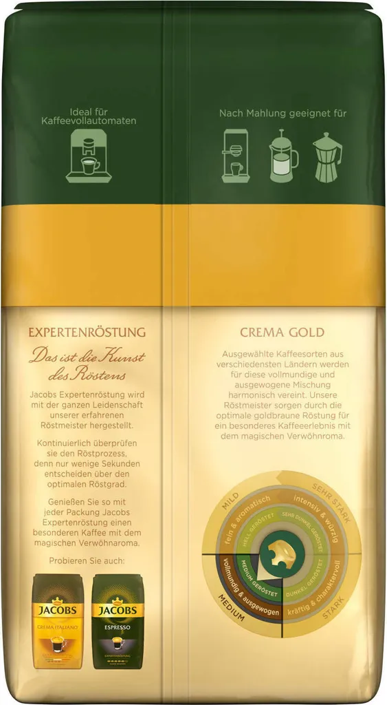 JACOBS Kaffeebohnen Expertenröstung Crema Gold 2 X 1 Kg Ganze Kaffee Bohnen Geröstet 5 JACOBS Kaffeebohnen Expertenröstung Crema Gold 2 X 1 Kg Ganze Kaffee Bohnen Geröstet – Bild 5