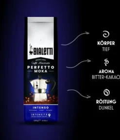 Bialetti Perfetto Moka Stark 250 G, 250 G, Dunkle Röstung, Kaffee, 30% Arabica, 70% Robust, Tasche -De’Longhi Verkaufsgeschäft 6e646dccf3d7bd6e2ba8a7d1b5c29e2a