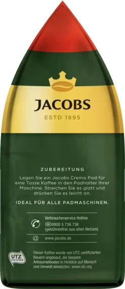 JACOBS Pads Crema Classic UTZ- 5 X 36 Getränke Vorteilspack + 1 Senseo Dose -De’Longhi Verkaufsgeschäft 7554381ac29ab3d168b31cf81f1ca556