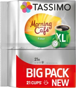 TASSIMO Morning Café XL Big Packs Mix-Paket 3 Sorten 6 Packungen 126 Getränke -De’Longhi Verkaufsgeschäft 77198c76d0f68c5018021672c2468ab5