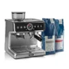 BEEM ESPRESSO-GRIND-PROFESSION Espresso-Siebträgermaschine Mit Mahlwerk + 1x ESPRESSO PERFETTO Ganze Bohne + 1x CAFÉ CREMA Ganze Bohne Espressomaschine Siebträger Maschine Barista Edelstahl Mit Mahlwerk Inkl Kaffee
