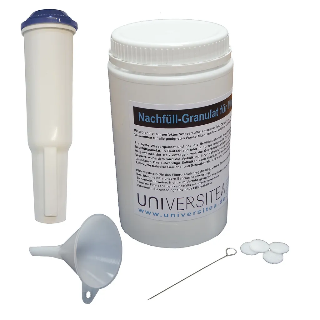 Nachfüllset Geeignet Für JURA-Kaffeeautomaten Inkl. Befüllbare Filterpatrone Und 1l Granulat 1 Nachfüllset Geeignet Für JURA-Kaffeeautomaten Inkl. Befüllbare Filterpatrone Und 1l Granulat