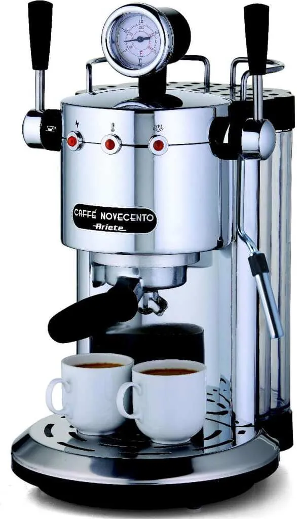 Ariete Espressomaschine Caffe Novecento 1105 W Silbern 1 Ariete Espressomaschine Caffe Novecento 1105 W Silbern