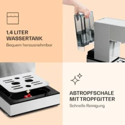 Klarstein Pausa Espressomaker, Siebträgermaschine Mit 1350 Watt, Espressomaschine 20 Bar Druck, Siebträger Kaffeemaschine Mit Wassertank: 1,4 Liter Edelstahl ,silber -De’Longhi Verkaufsgeschäft 8dec1c85d1d7080137c7eb6a88d8ab4b