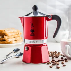 Bialetti Rainbow, Italienische Espresso-Kaffeemaschine, Aluminium, 3 Tassen, Rot -De’Longhi Verkaufsgeschäft 8fc74856b30e9ff15ef50185bf6ee646