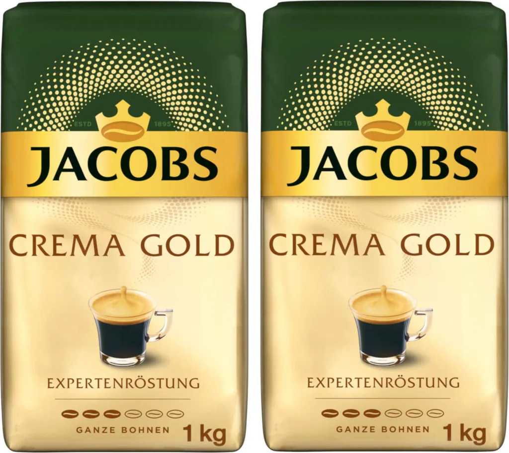 JACOBS Kaffeebohnen Expertenröstung Crema Gold 2 X 1 Kg Ganze Kaffee Bohnen Geröstet 1 JACOBS Kaffeebohnen Expertenröstung Crema Gold 2 X 1 Kg Ganze Kaffee Bohnen Geröstet