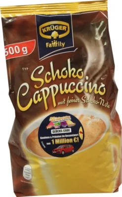 Krüger Family Cappuccino Schoko | 500-g-Beutel -De’Longhi Verkaufsgeschäft 9060e912f1bcac61588f6c2b9673b92b