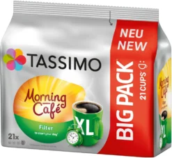 TASSIMO Kapseln Morning Café Filter XL T Discs 1 Packung - 21 Getränke Kaffeekapseln -De’Longhi Verkaufsgeschäft 917d4daac9310208afb0c628d4c7bf87