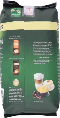 Jacobs Krönung Crema | Ganze Bohne | 1000g -De’Longhi Verkaufsgeschäft 91c66d0b4175c4665d4fbbe6bb4adf02