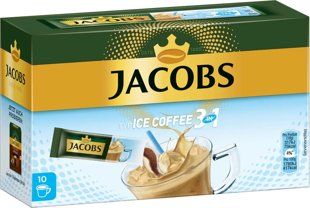 JACOBS Löskaffee 3in1 Typ Ice Coffee Löslicher Kaffee 12 X 10 Getränke Sticks 3 JACOBS Löskaffee 3in1 Typ Ice Coffee Löslicher Kaffee 12 X 10 Getränke Sticks – Bild 3