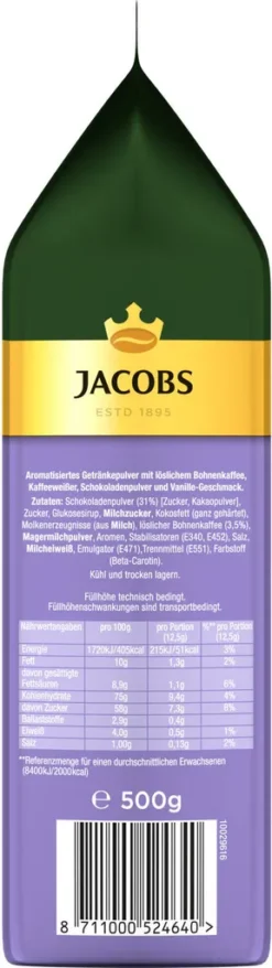 JACOBS Typ Cappuccino Choco Vanille Mit Milka 12 X 500 G Beutel -De’Longhi Verkaufsgeschäft 957aa26894a40cc32514a39996c2af66