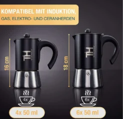 Thiru Espressokocher Induktion L Premium Mokkakanne Aus Edelstahl Inkl. Toolset (Schwarz, 6 Tassen (300ml)) -De’Longhi Verkaufsgeschäft 98ad3184b97f59f5e44caf4da79ac5e1