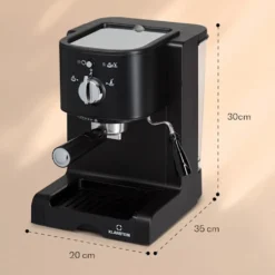 Klarstein Passionata 20 - Espressomaschine, Espresso-Automat, Kaffee-Maschine, 1350 Watt, 1,25 Liter, Automatischer Druckablass, Inkl. Milchschaum Düse Für Zubereitung Von Cappuccino, Schwarz -De’Longhi Verkaufsgeschäft 9ed51ce5bc21b091bd57be4b53214a3b
