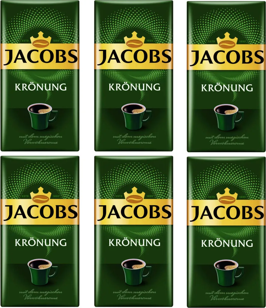 JACOBS Filterkaffee Krönung 6x500g Pulver-Kaffee Gemahlen Röstkaffee 1,5kg 1 JACOBS Filterkaffee Krönung 6x500g Pulver-Kaffee Gemahlen Röstkaffee 1,5kg