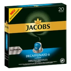 JACOBS Kapseln Decaffeinato 6 Lungo Entkoffeiniert 200 Nespresso®* Kompatibel -De’Longhi Verkaufsgeschäft a143ae6fd5613cec10d5d84aca399d79