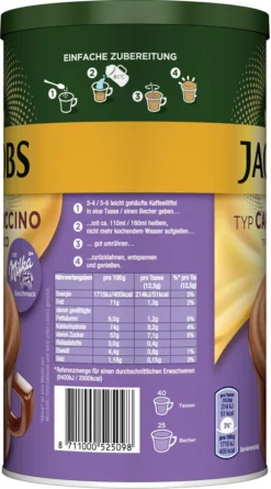 JACOBS Typ Choco Cappuccino 6 X 500 G Dosen Instantkaffee Mit Milka-Geschmack -De’Longhi Verkaufsgeschäft a16c0ec6d55ea33ef0666f81d86de939