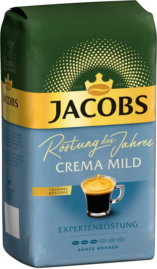 JACOBS Kaffeebohnen Expertenröstung Crema Mild Röstung Des Jahres 2x1 Kg Bohnen 2 JACOBS Kaffeebohnen Expertenröstung Crema Mild Röstung Des Jahres 2x1 Kg Bohnen – Bild 2