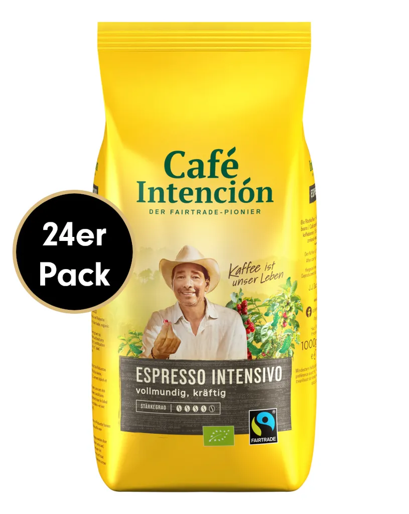 Kaffee-Sparpaket ESPRESSO INTENSIVO Von Café Intención, 24x1000g Bohnen 1 Kaffee-Sparpaket ESPRESSO INTENSIVO Von Café Intención, 24x1000g Bohnen