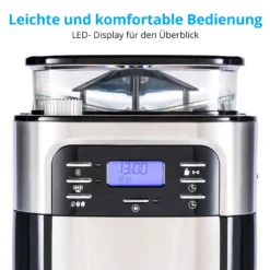 MEDION Kaffeemaschine Mit Mahlwerk Und Thermoskanne (Timer, 1 Liter, 900 Watt, Kaffeebohnenmahlwerk, 8 Mahlstufen, LED Display, Tropf Stopp, Isolierkanne, MD19777) -De’Longhi Verkaufsgeschäft a35ad4b773ea769a7d21ce46fdbb1d55