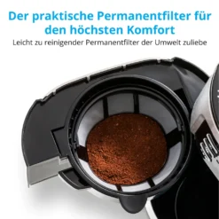 MEDION Kaffeemaschine Mit Mahlwerk Und Thermoskanne (Timer, 1 Liter, 900 Watt, Kaffeebohnenmahlwerk, 8 Mahlstufen, LED Display, Tropf Stopp, Isolierkanne, MD19777) -De’Longhi Verkaufsgeschäft a5ef48f28da94e6e412aa98c186f769c