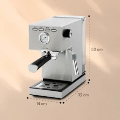 Klarstein Pausa Espressomaker, Siebträgermaschine Mit 1350 Watt, Espressomaschine 20 Bar Druck, Siebträger Kaffeemaschine Mit Wassertank: 1,4 Liter Edelstahl ,silber -De’Longhi Verkaufsgeschäft ab51d86d9014dd9b222c8b756c79c374