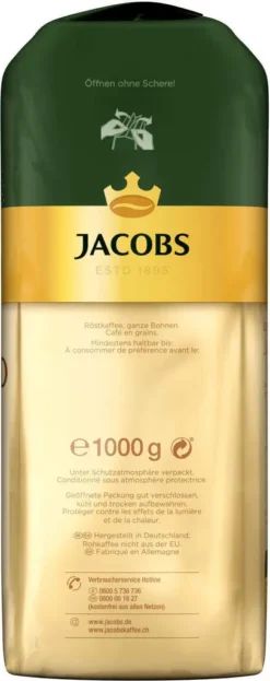 JACOBS Kaffeebohnen Expertenröstung Crema Gold 2 X 1 Kg Ganze Kaffee Bohnen Geröstet 13 JACOBS Kaffeebohnen Expertenröstung Crema Gold 2 X 1 Kg Ganze Kaffee Bohnen Geröstet -De’Longhi Verkaufsgeschäft adee64c1de8f7e0578b469b14199ac03 1